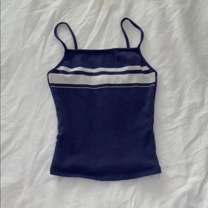 Garage blue and white cropped cami